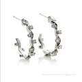 Huggie Cubic Zirconia silver earrings jewelry